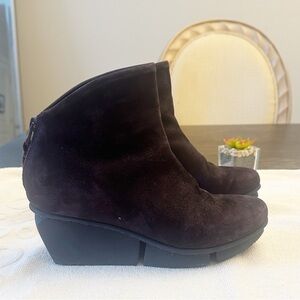Trippen Swift F Suede platform wedge ankle bootie women size 7.5